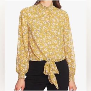 1. State Wild Blooms Smocked Neck Blouse